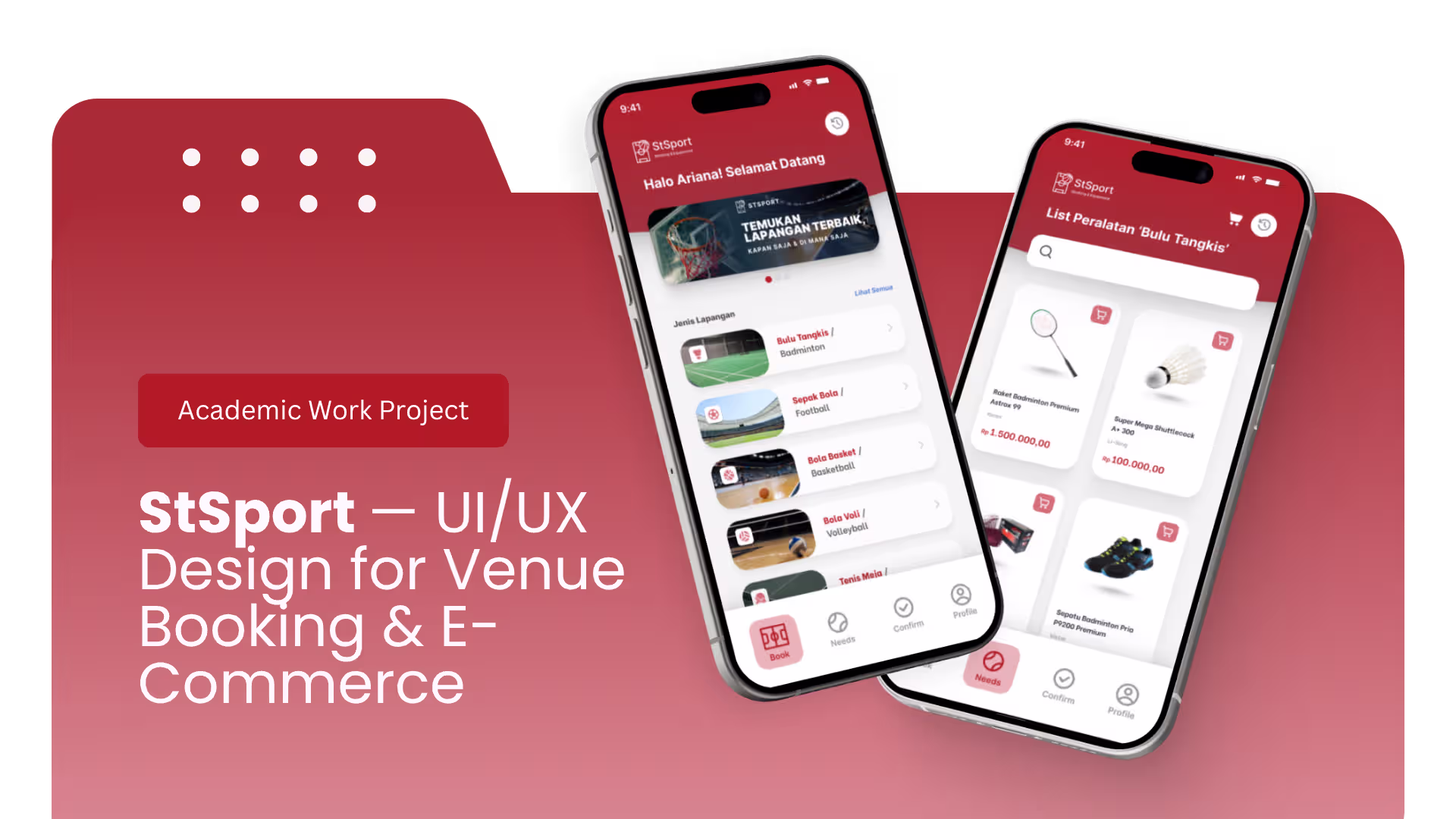 StSport: UI/UX Design for Venue Booking & E-Commerce